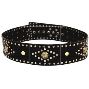 NWT // The Zodiac Black Studded Leather Belt (black)